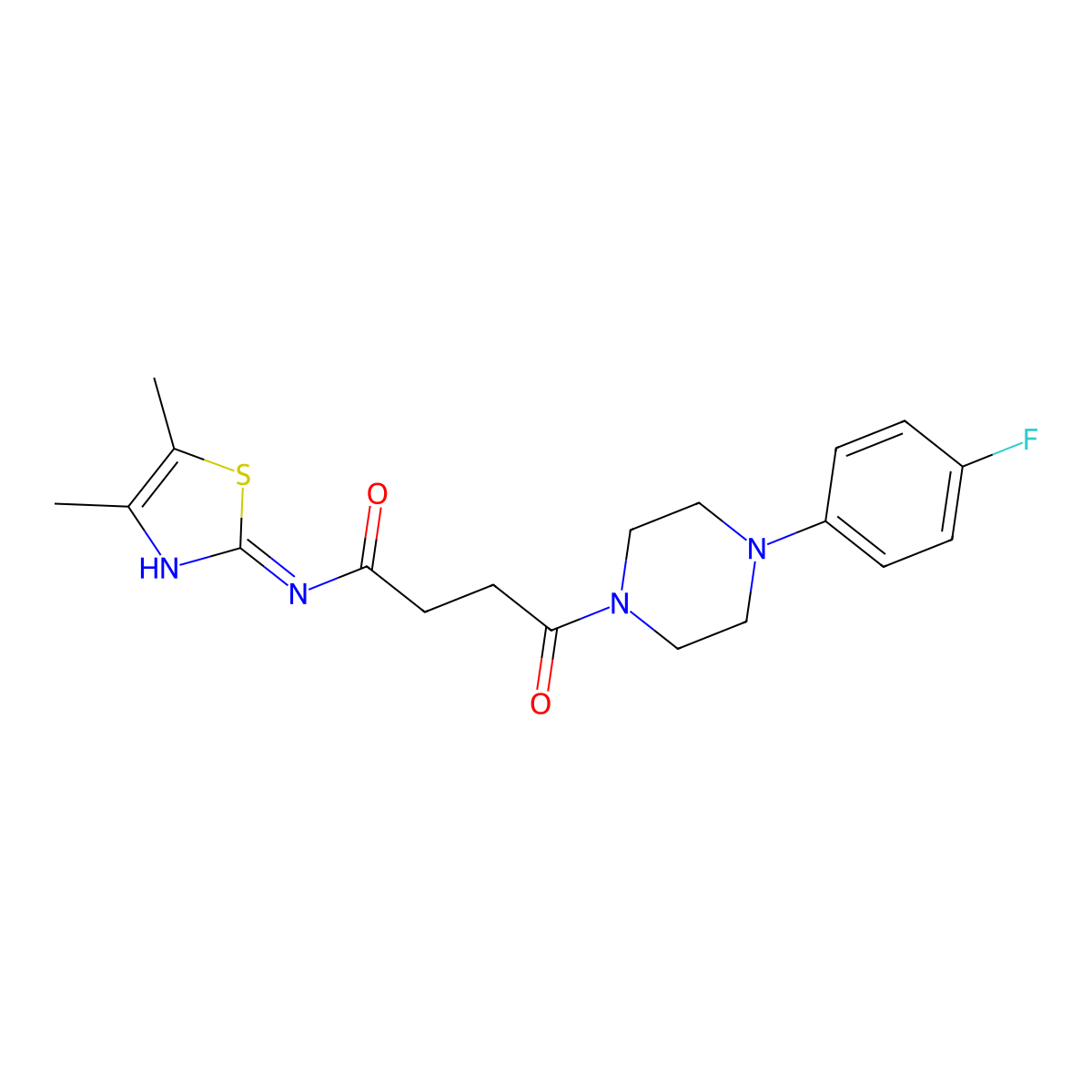 N-(4,5-dimethyl-1,3-thiazol-2-yl)-4-[4-(4-fluorophenyl)piperazino]-4-oxobutanamide molecular structure, CAS 1219567-70-0