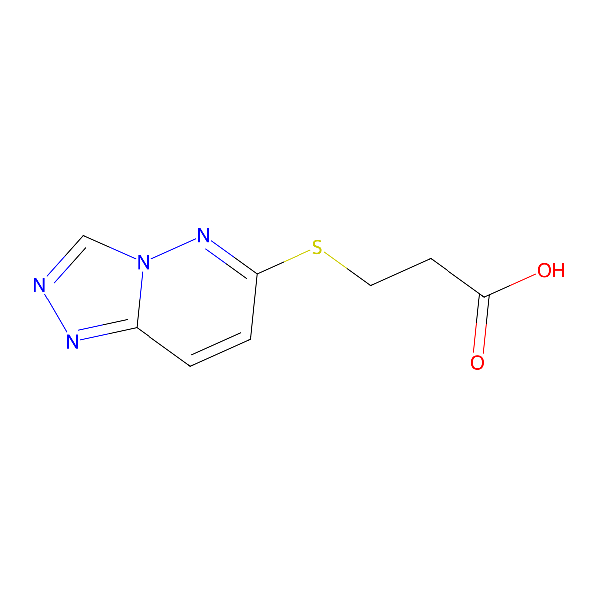 3-([1,2,4]Triazolo[4,3-b]pyridazin-6-ylthio)propanoic acid molecular structure, CAS 1219567-80-2