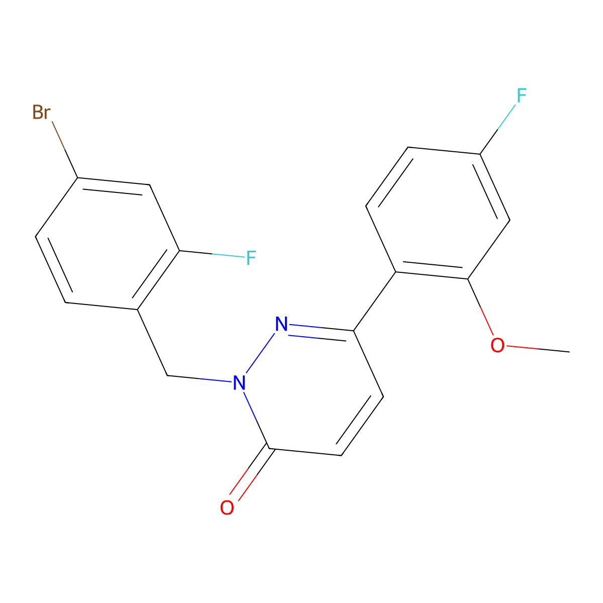 2-(4-bromo-2-fluorobenzyl)-6-(4-fluoro-2-methoxyphenyl)pyridazin-3(2H)-one molecular structure, CAS 1219567-86-8