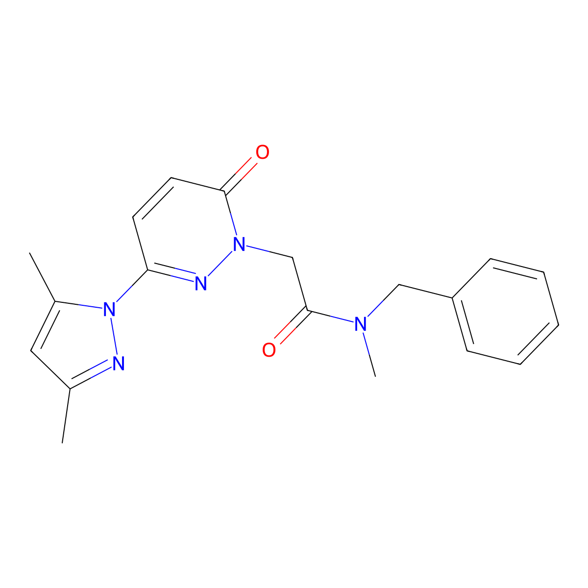 N-benzyl-2-(3-(3,5-dimethyl-1H-pyrazol-1-yl)-6-oxopyridazin-1(6H)-yl)-N-methylacetamide molecular structure, CAS 1219567-88-0