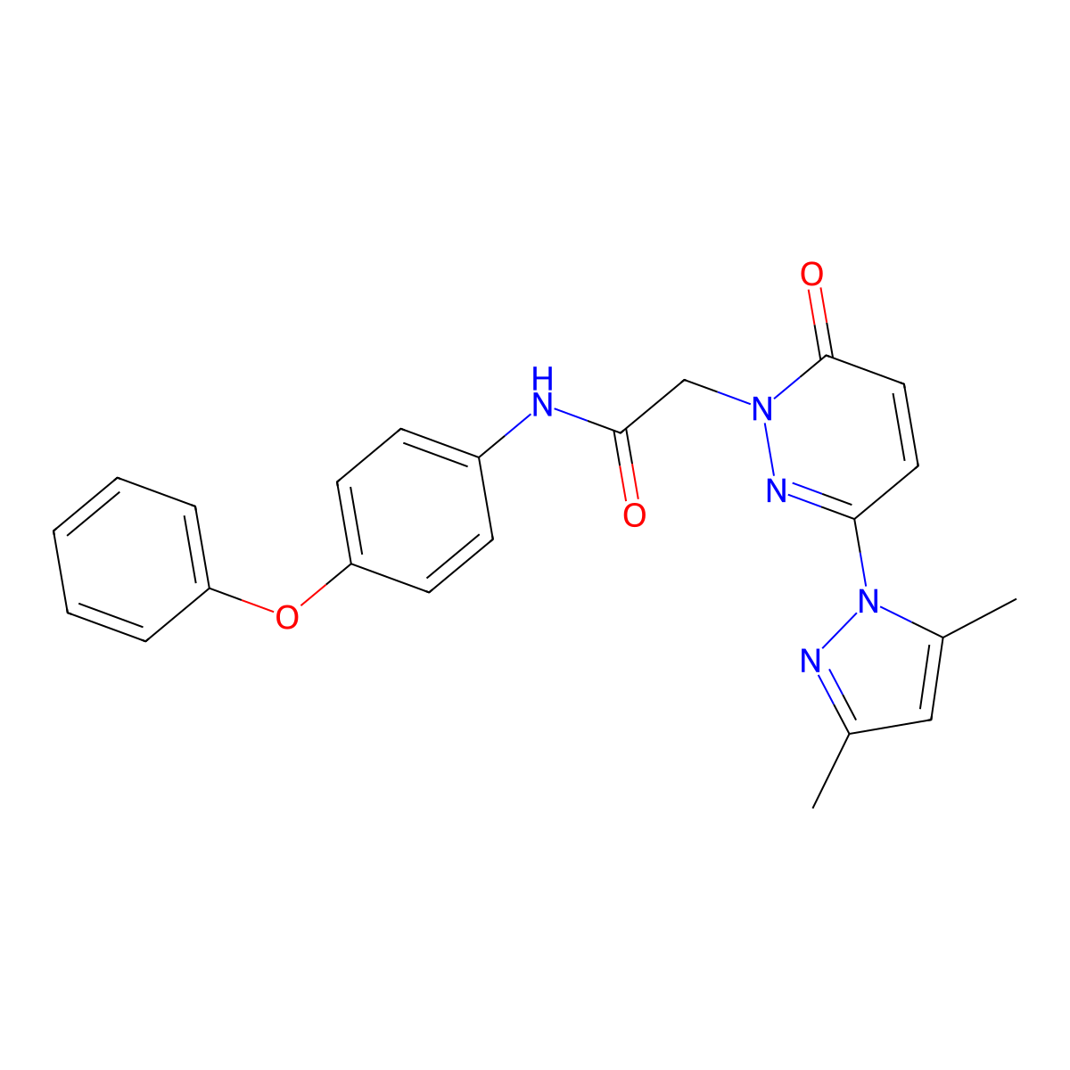 2-(3-(3,5-dimethyl-1H-pyrazol-1-yl)-6-oxopyridazin-1(6H)-yl)-N-(4-phenoxyphenyl)acetamide molecular structure, CAS 1219568-00-9