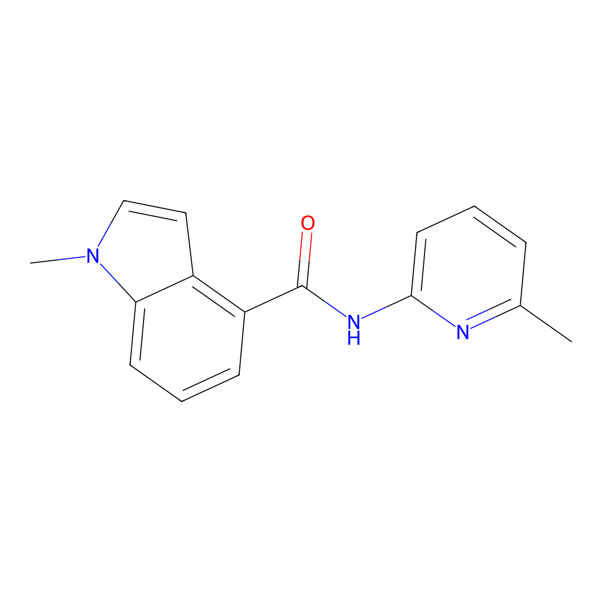 1-methyl-N-(6-methylpyridin-2-yl)-1H-indole-4-carboxamide molecular structure, CAS 1219568-04-3