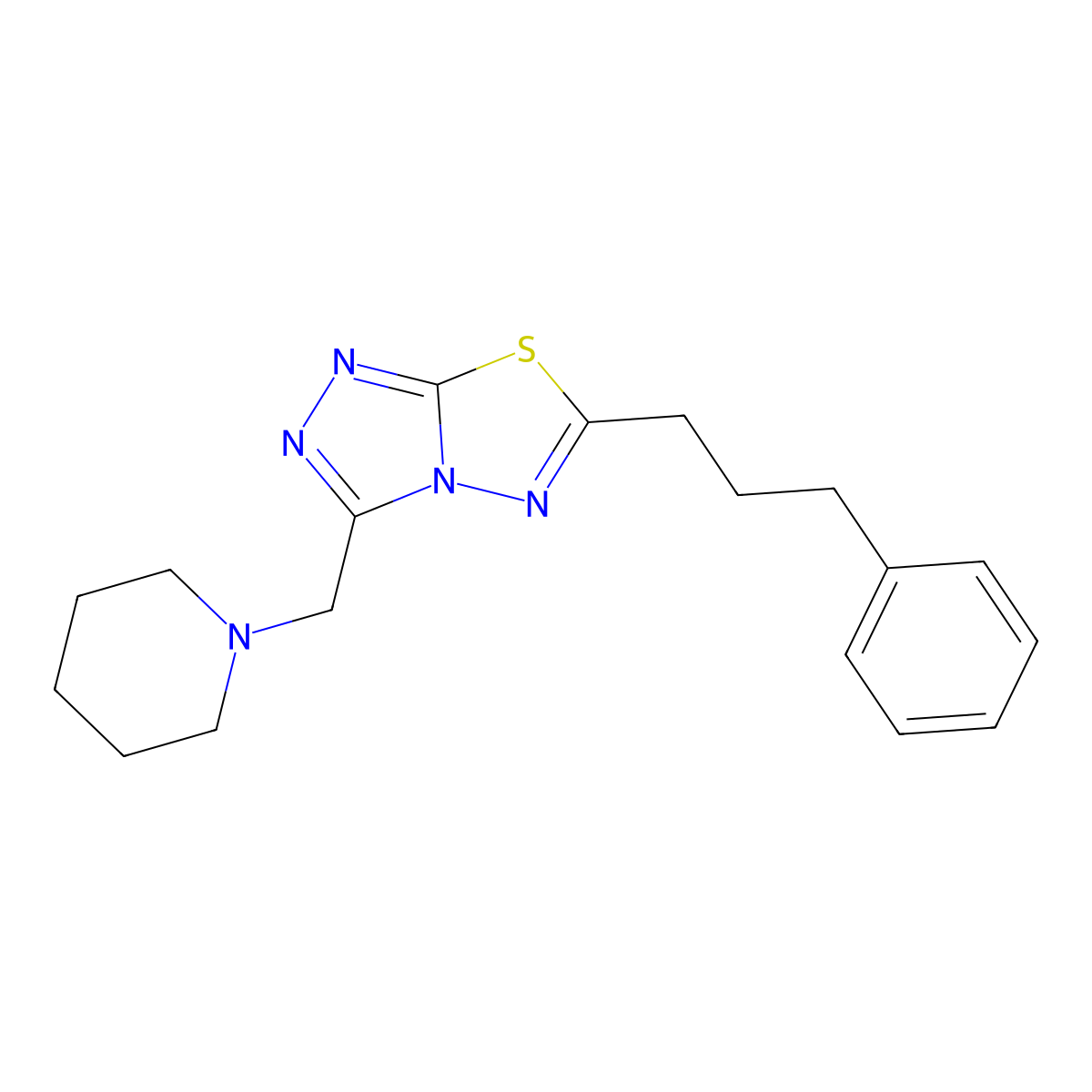 6-(3-Phenylpropyl)-3-(1-piperidinylmethyl)[1,2,4]triazolo[3,4-b][1,3,4]thiadiazole molecular structure, CAS 1219568-05-4