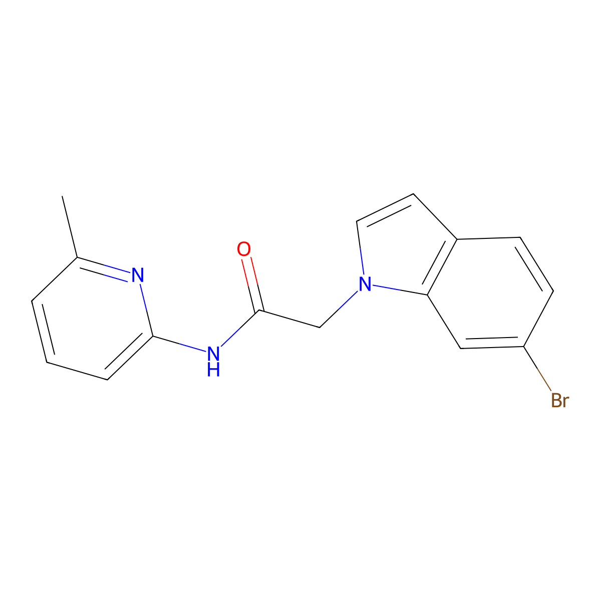 2-(6-bromo-1H-indol-1-yl)-N-(6-methylpyridin-2-yl)acetamide molecular structure, CAS 1219568-14-5