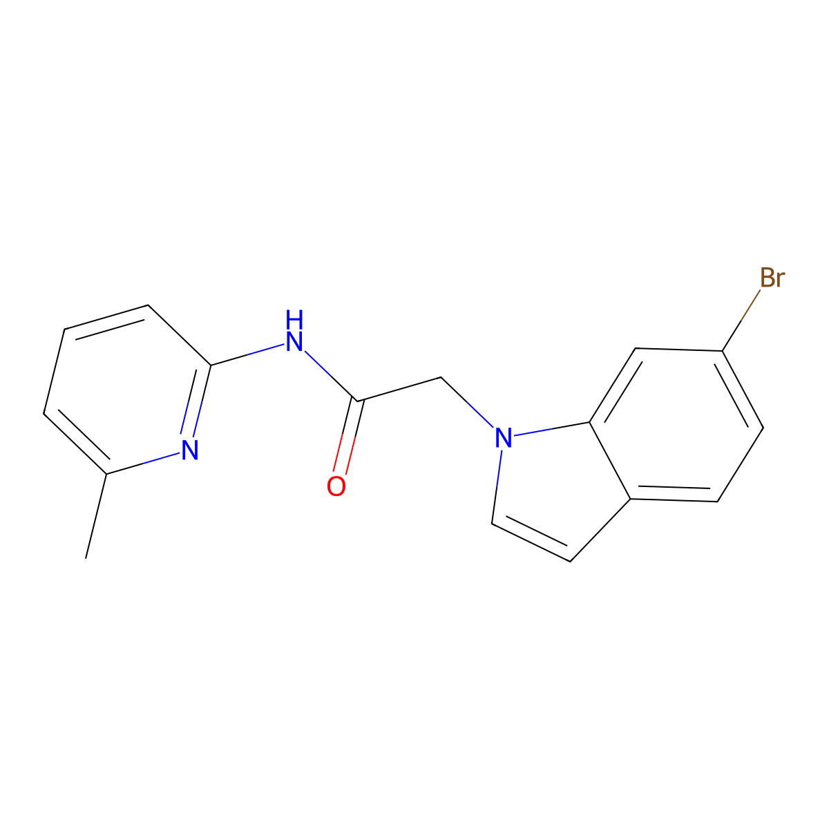 2-(6-bromo-1H-indol-1-yl)-N-(6-methylpyridin-2-yl)acetamide molecular structure, CAS 1219568-14-5