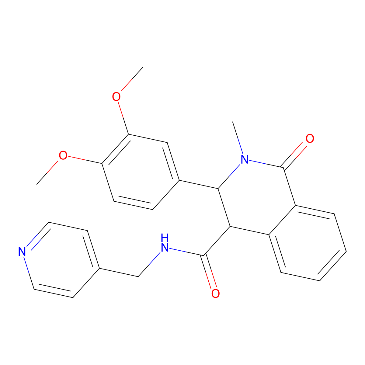 3-(3,4-dimethoxyphenyl)-2-methyl-1-oxo-N-(pyridin-4-ylmethyl)-1,2,3,4-tetrahydroisoquinoline-4-carboxamide molecular structure, CAS 1219568-18-9