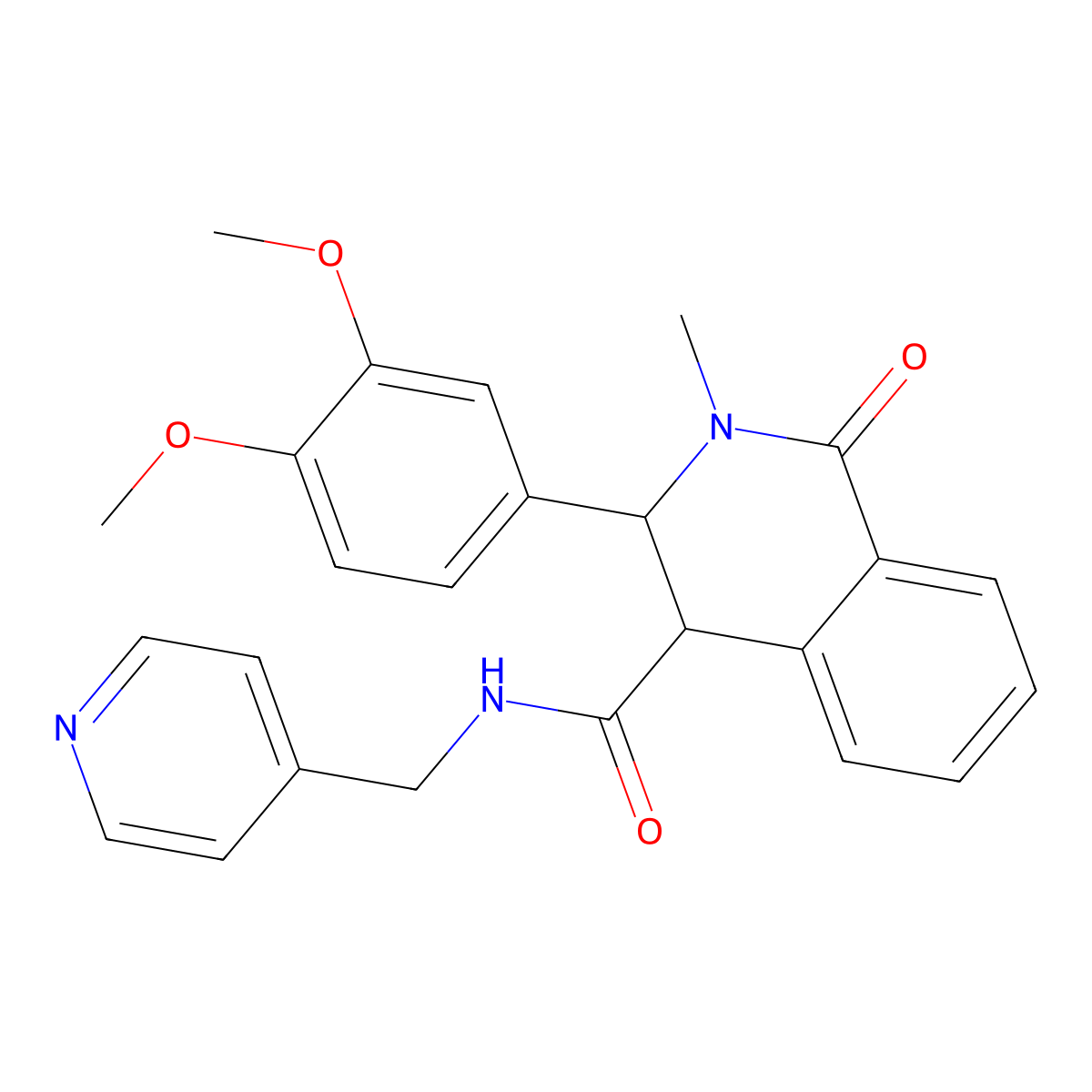 3-(3,4-dimethoxyphenyl)-2-methyl-1-oxo-N-(pyridin-4-ylmethyl)-1,2,3,4-tetrahydroisoquinoline-4-carboxamide molecular structure, CAS 1219568-18-9