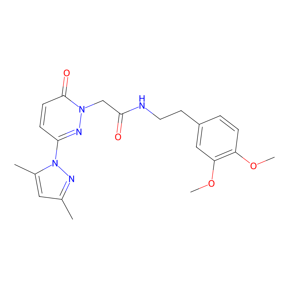 N-[2-(3,4-dimethoxyphenyl)ethyl]-2-[3-(3,5-dimethyl-1H-pyrazol-1-yl)-6-oxopyridazin-1(6H)-yl]acetamide molecular structure, CAS 1219568-24-7