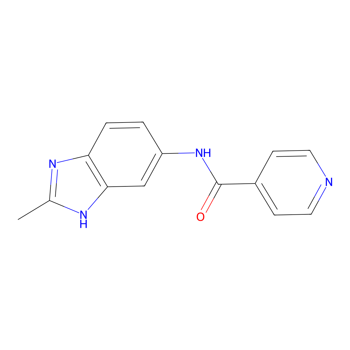 N-(2-methyl-1H-benzimidazol-5-yl)pyridine-4-carboxamide molecular structure, CAS 1219568-33-8