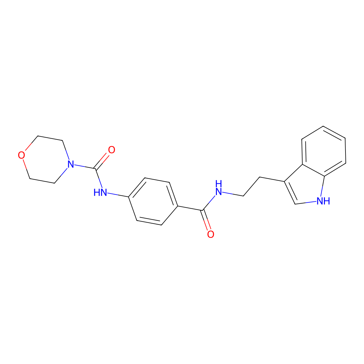 N-(4-{[2-(1H-indol-3-yl)ethyl]carbamoyl}phenyl)morpholine-4-carboxamide molecular structure, CAS 1219568-54-3