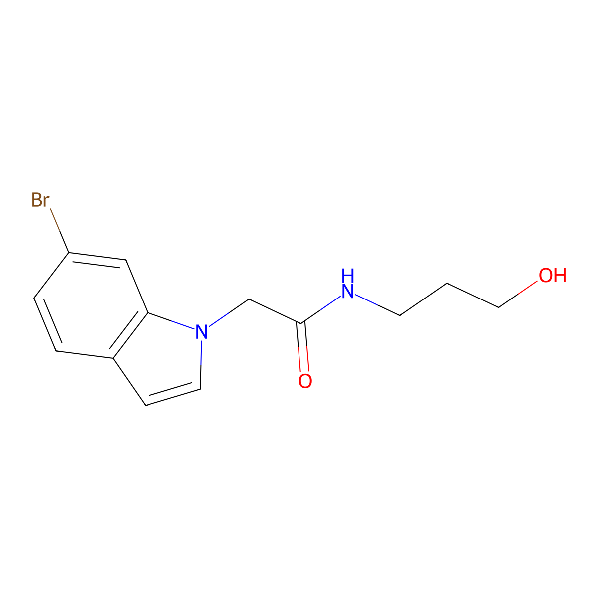 2-(6-bromo-1H-indol-1-yl)-N-(3-hydroxypropyl)acetamide molecular structure, CAS 1219568-59-8