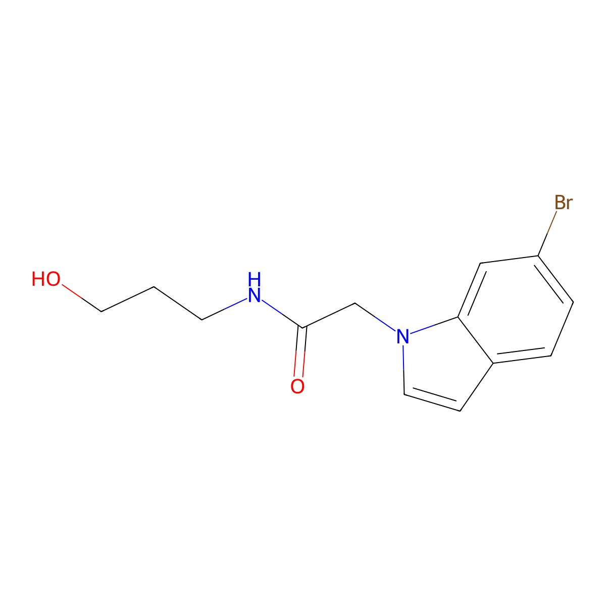 2-(6-bromo-1H-indol-1-yl)-N-(3-hydroxypropyl)acetamide molecular structure, CAS 1219568-59-8