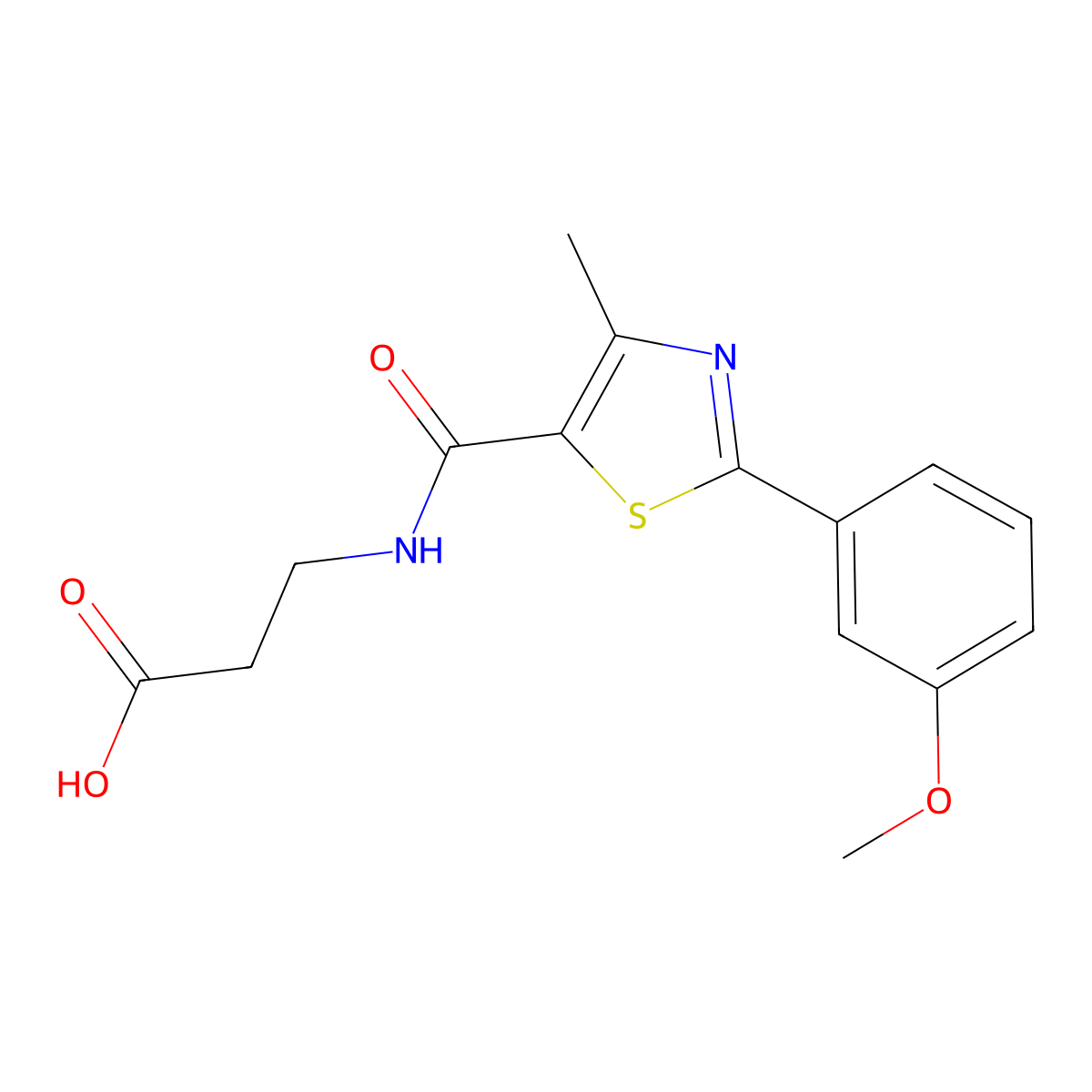N-{[2-(3-methoxyphenyl)-4-methyl-1,3-thiazol-5-yl]carbonyl}-beta-alanine molecular structure, CAS 1219568-73-6