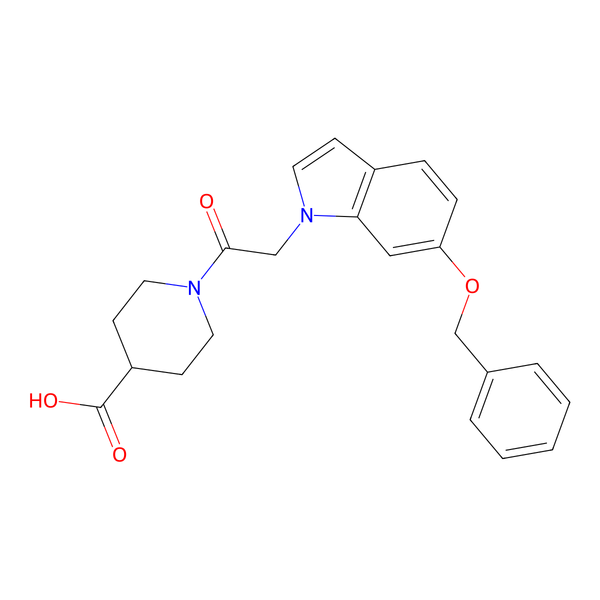 1-{[6-(benzyloxy)-1H-indol-1-yl]acetyl}piperidine-4-carboxylic acid molecular structure, CAS 1219568-78-1
