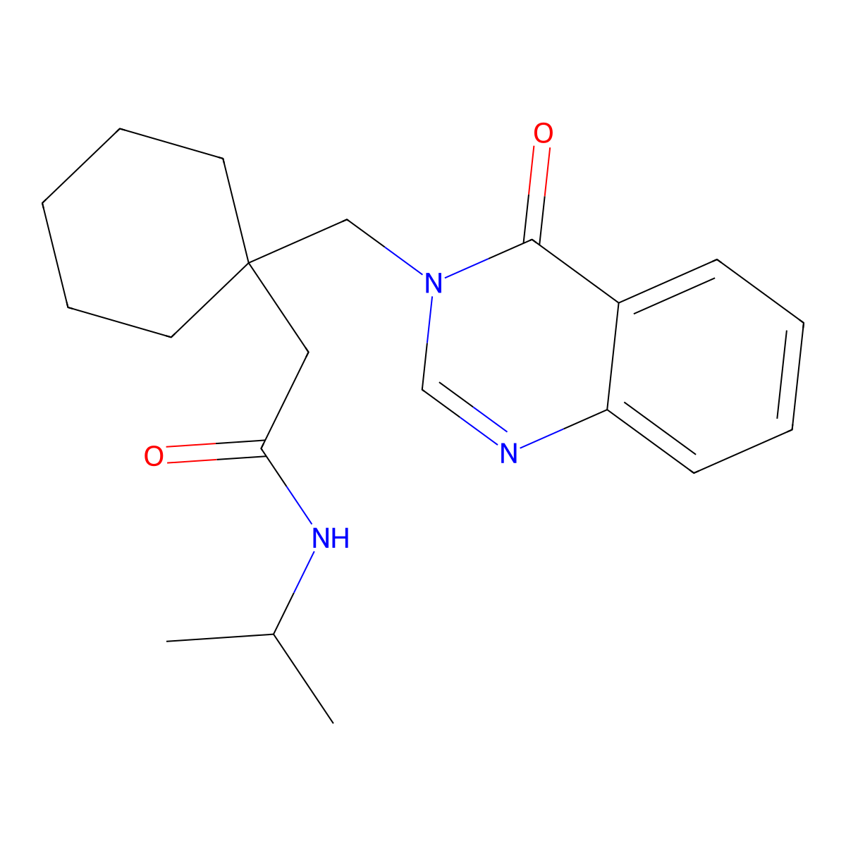 N-isopropyl-2-(1-{[4-oxo-3(4H)-quinazolinyl]methyl}cyclohexyl)acetamide molecular structure, CAS 1219568-80-5