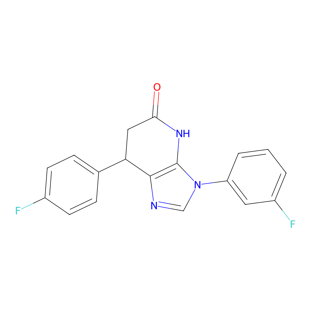 3-(3-fluorophenyl)-7-(4-fluorophenyl)-6,7-dihydro-3H-imidazo[4,5-b]pyridin-5-ol molecular structure, CAS 1219568-87-2