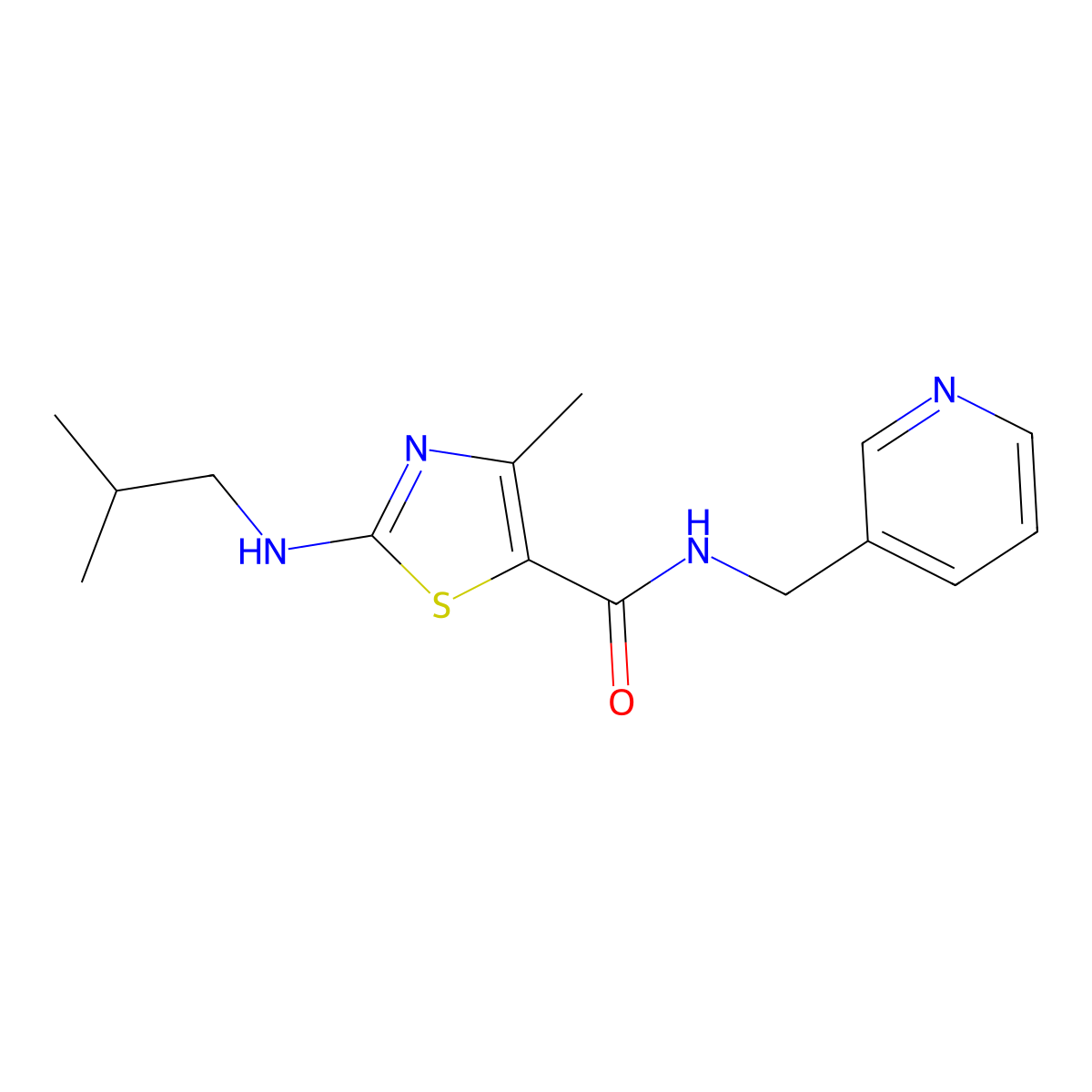4-methyl-2-[(2-methylpropyl)amino]-N-(pyridin-3-ylmethyl)-1,3-thiazole-5-carboxamide molecular structure, CAS 1219568-92-9