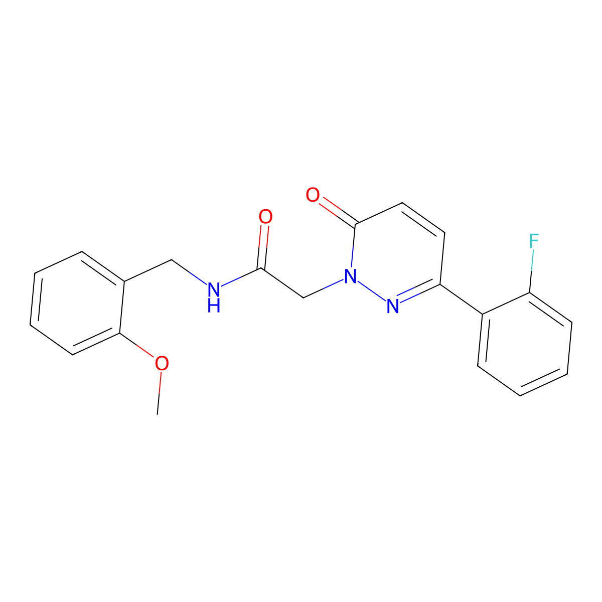 2-[3-(2-fluorophenyl)-6-oxo-1(6H)-pyridazinyl]-N-(2-methoxybenzyl)acetamide molecular structure, CAS 1219569-06-8