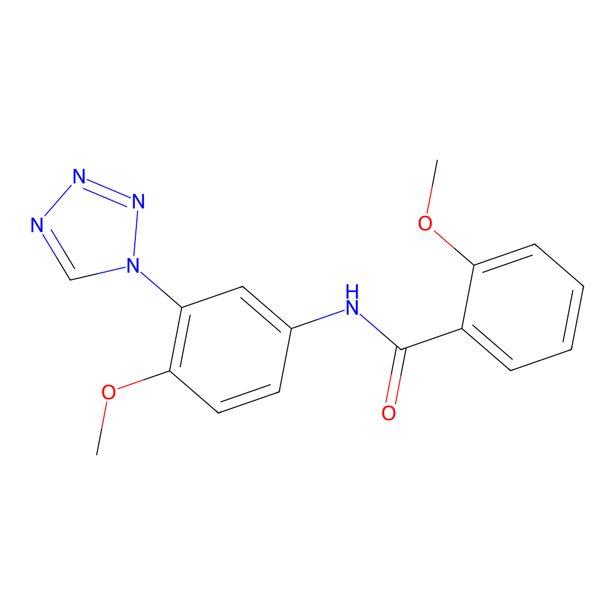 2-methoxy-N-[4-methoxy-3-(1H-tetrazol-1-yl)phenyl]benzamide molecular structure, CAS 1219569-07-9