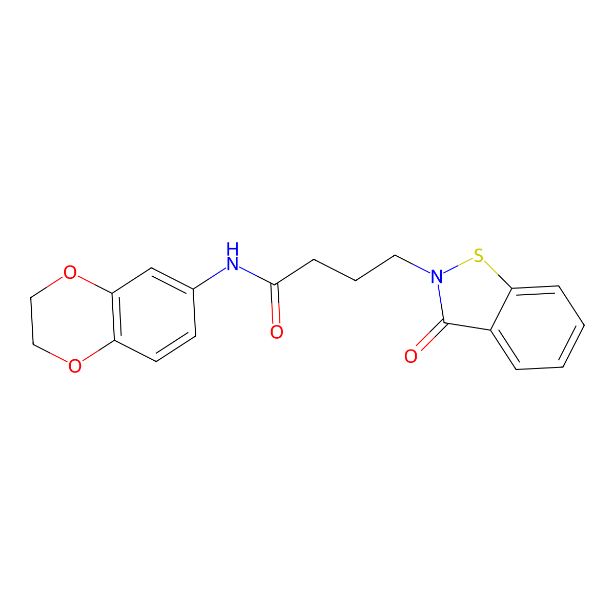 N-(2,3-dihydro-1,4-benzodioxin-6-yl)-4-(3-oxo-1,2-benzothiazol-2(3H)-yl)butanamide molecular structure, CAS 1219569-08-0