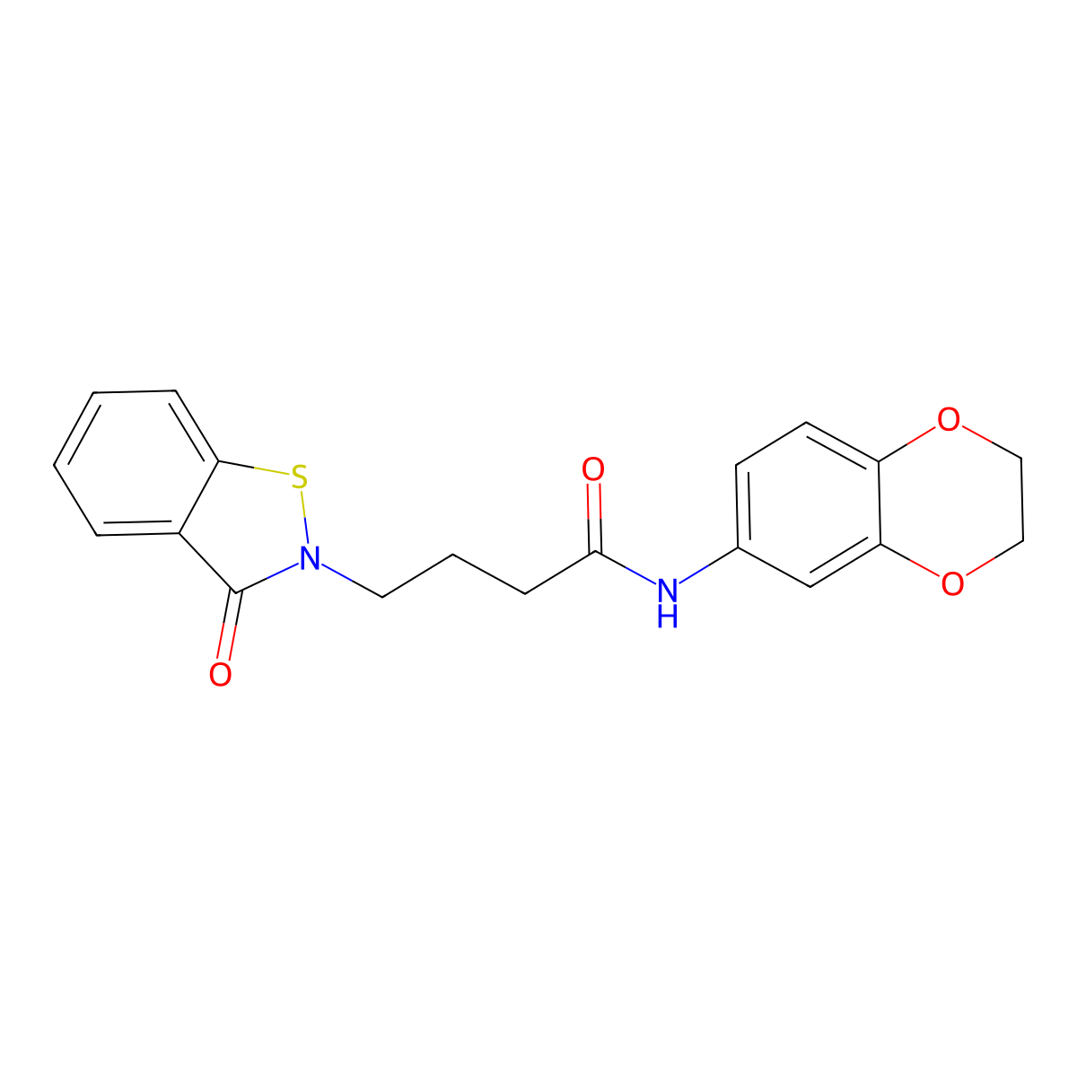 N-(2,3-dihydro-1,4-benzodioxin-6-yl)-4-(3-oxo-1,2-benzothiazol-2(3H)-yl)butanamide molecular structure, CAS 1219569-08-0