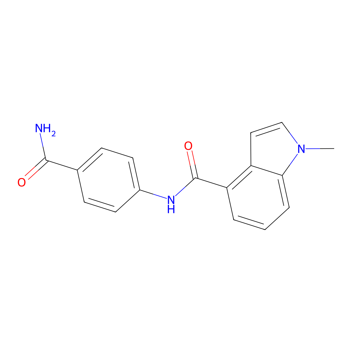 N-(4-carbamoylphenyl)-1-methyl-1H-indole-4-carboxamide molecular structure, CAS 1219569-31-9