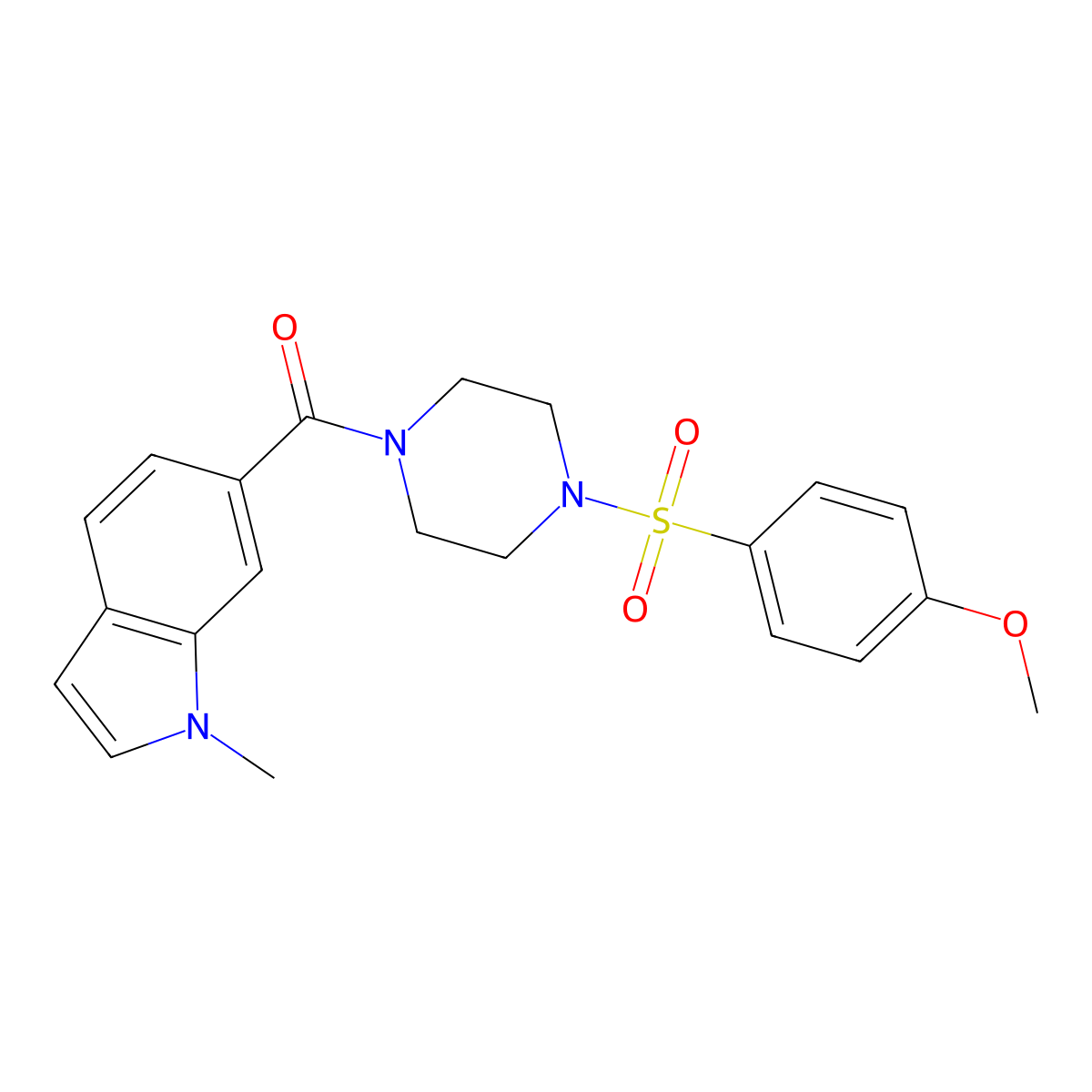 {4-[(4-methoxyphenyl)sulfonyl]piperazin-1-yl}(1-methyl-1H-indol-6-yl)methanone molecular structure, CAS 1219569-33-1