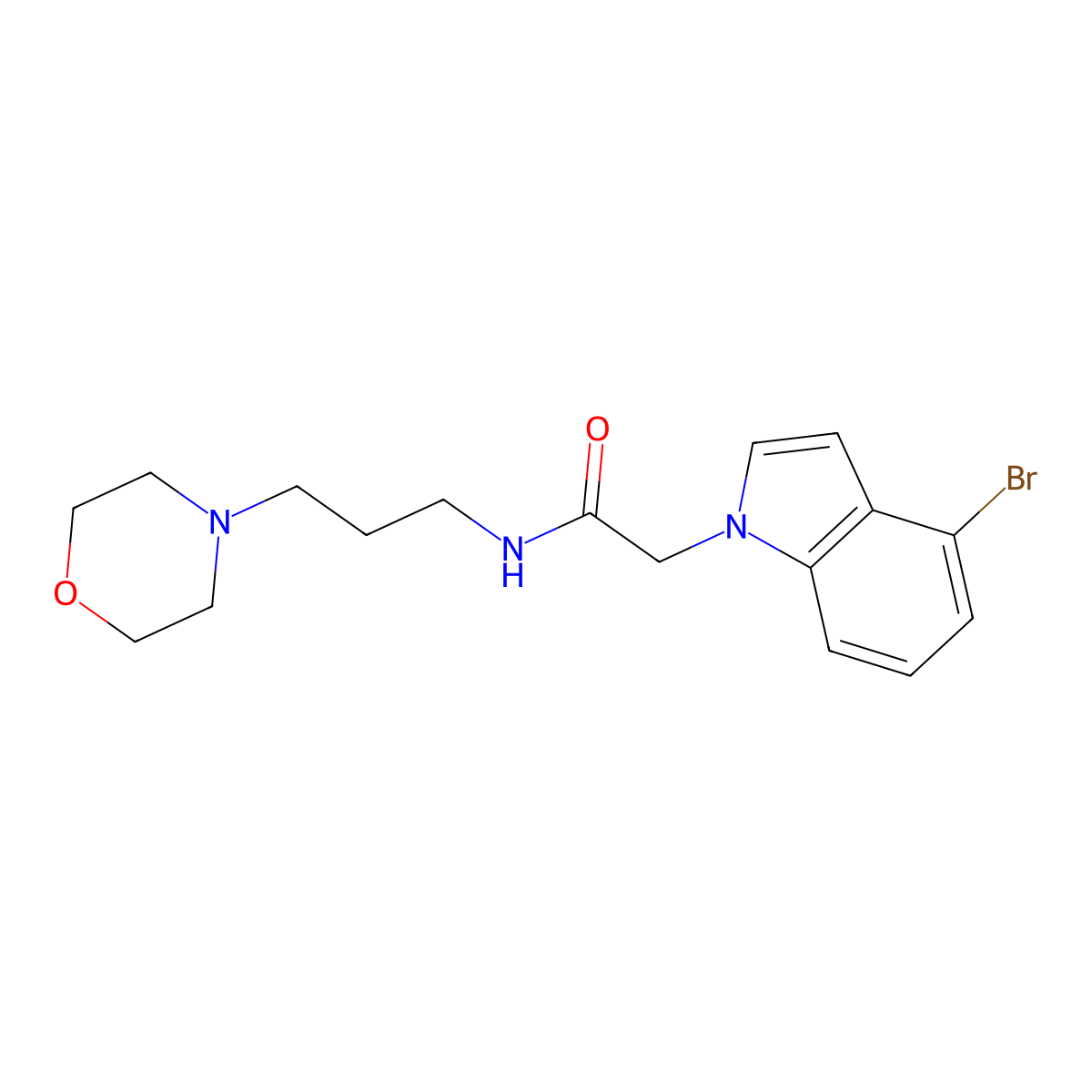 2-(4-bromo-1H-indol-1-yl)-N-[3-(morpholin-4-yl)propyl]acetamide molecular structure, CAS 1219569-41-1