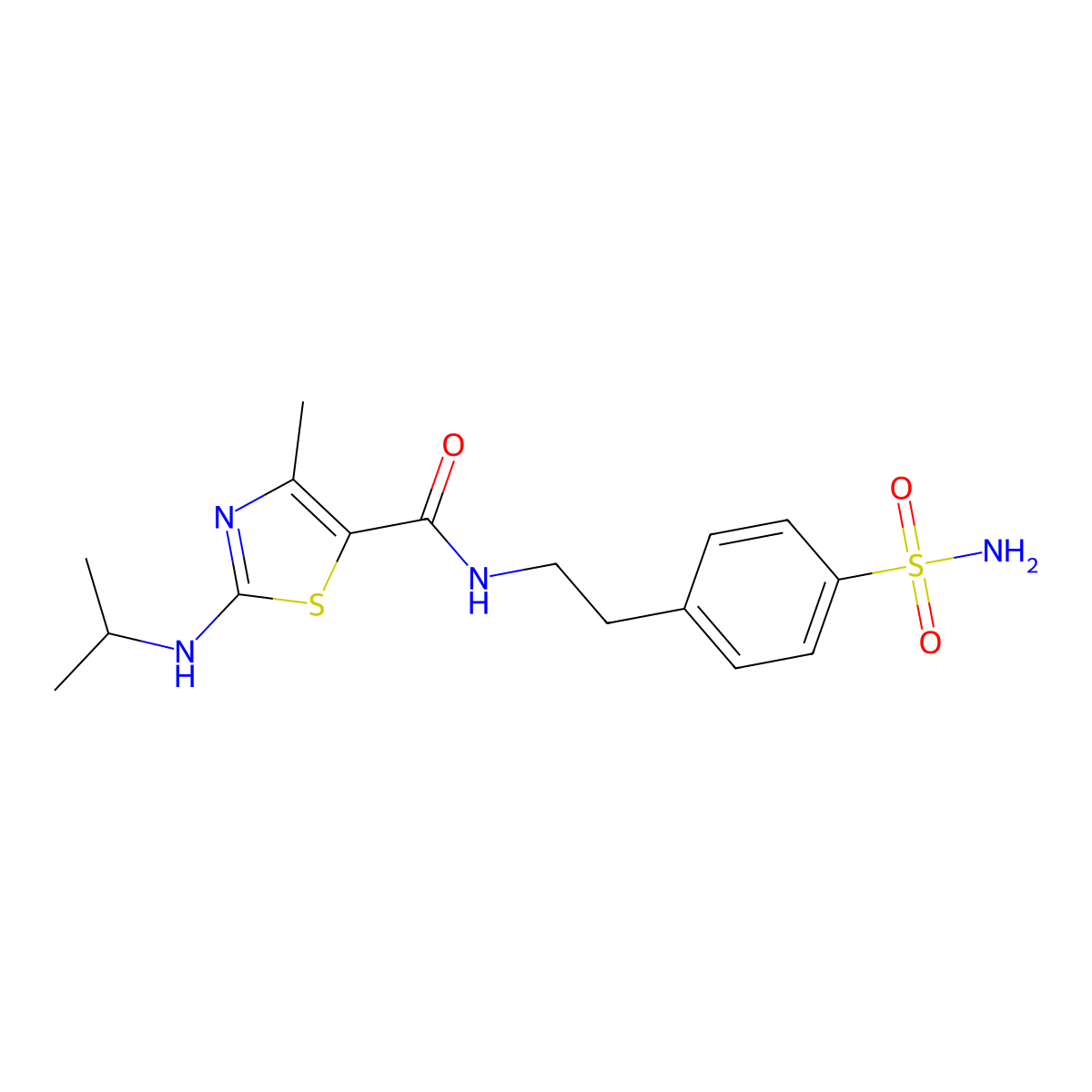 4-methyl-2-(propan-2-ylamino)-N-[2-(4-sulfamoylphenyl)ethyl]-1,3-thiazole-5-carboxamide molecular structure, CAS 1219569-45-5