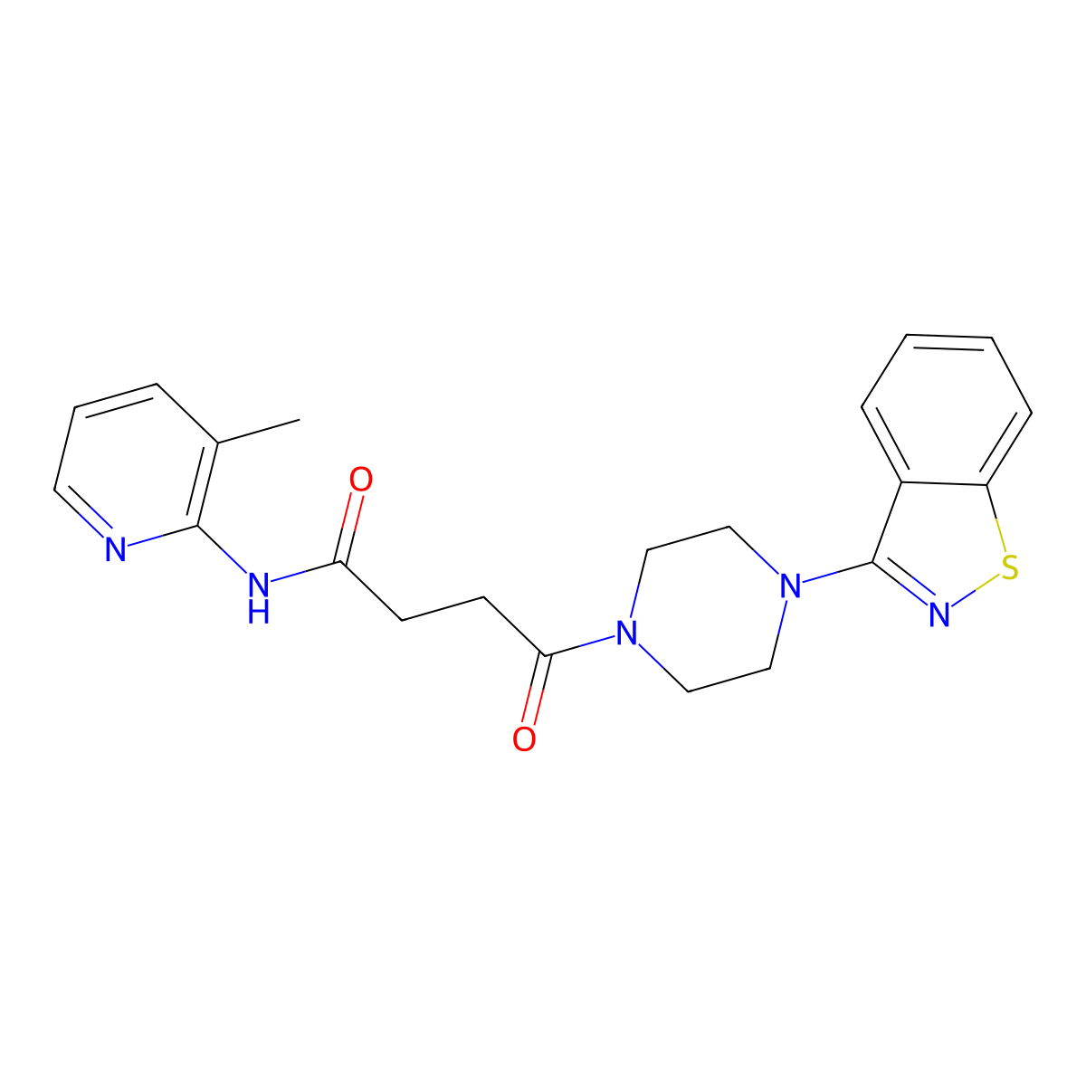 4-[4-(1,2-benzothiazol-3-yl)piperazin-1-yl]-N-(3-methylpyridin-2-yl)-4-oxobutanamide molecular structure, CAS 1219569-65-9