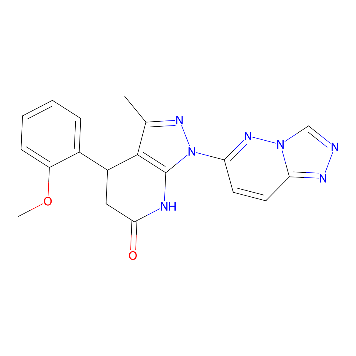 1-([1,2,4]triazolo[4,3-b]pyridazin-6-yl)-4-(2-methoxyphenyl)-3-methyl-4,5-dihydro-1H-pyrazolo[3,4-b]pyridin-6(7H)-one molecular structure, CAS 1219569-75-1