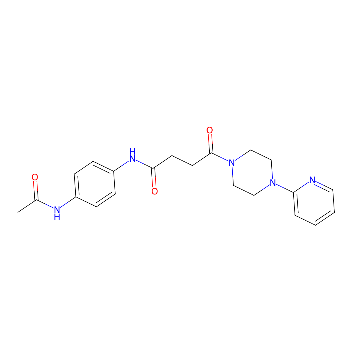 N-[4-(acetylamino)phenyl]-4-oxo-4-[4-(2-pyridyl)piperazino]butanamide molecular structure, CAS 1219569-79-5