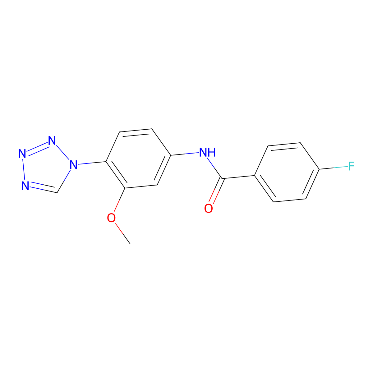 4-fluoro-N-(3-methoxy-4-(1H-tetrazol-1-yl)phenyl)benzamide molecular structure, CAS 1219569-83-1