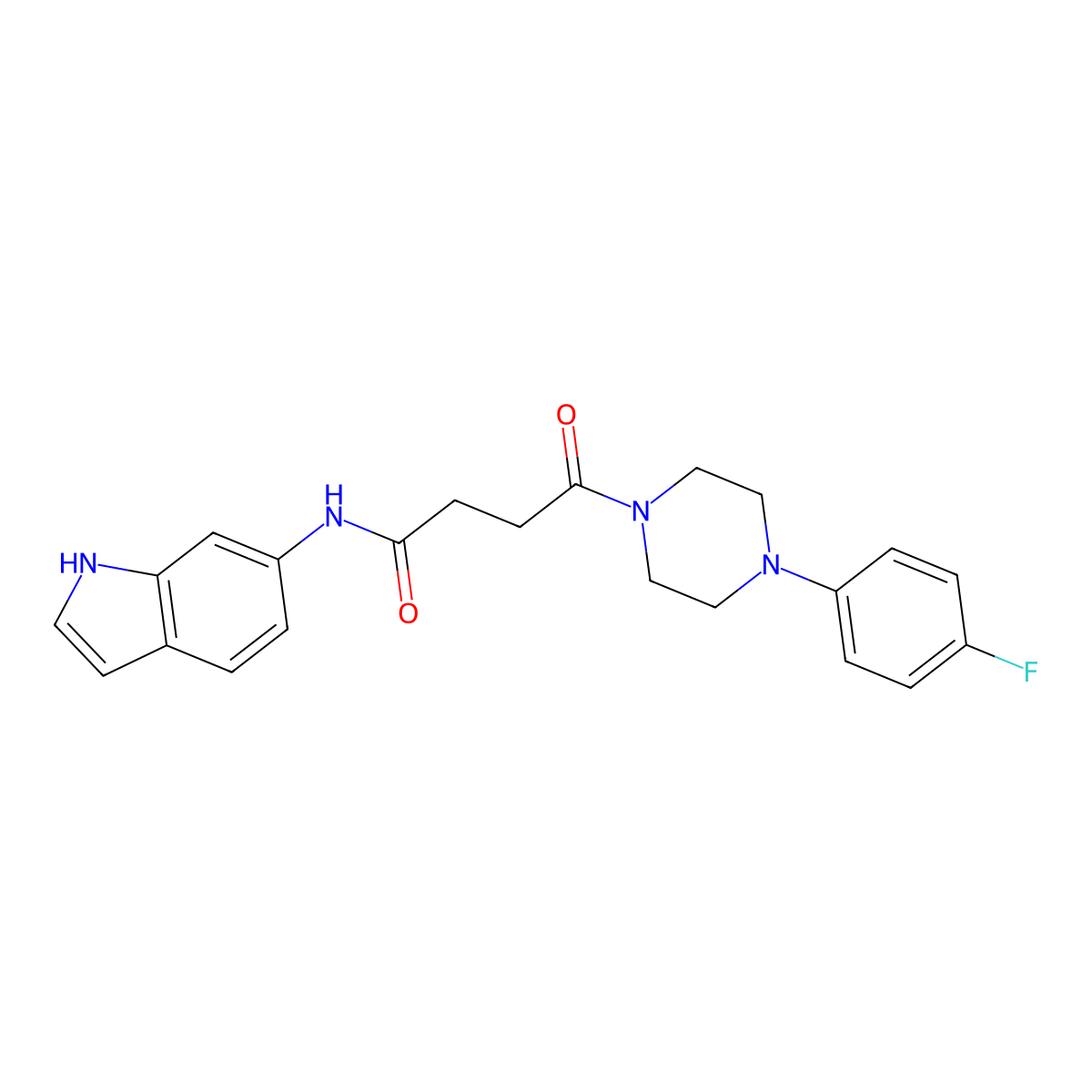 4-[4-(4-fluorophenyl)piperazino]-N-(1H-indol-6-yl)-4-oxobutanamide molecular structure, CAS 1219569-84-2