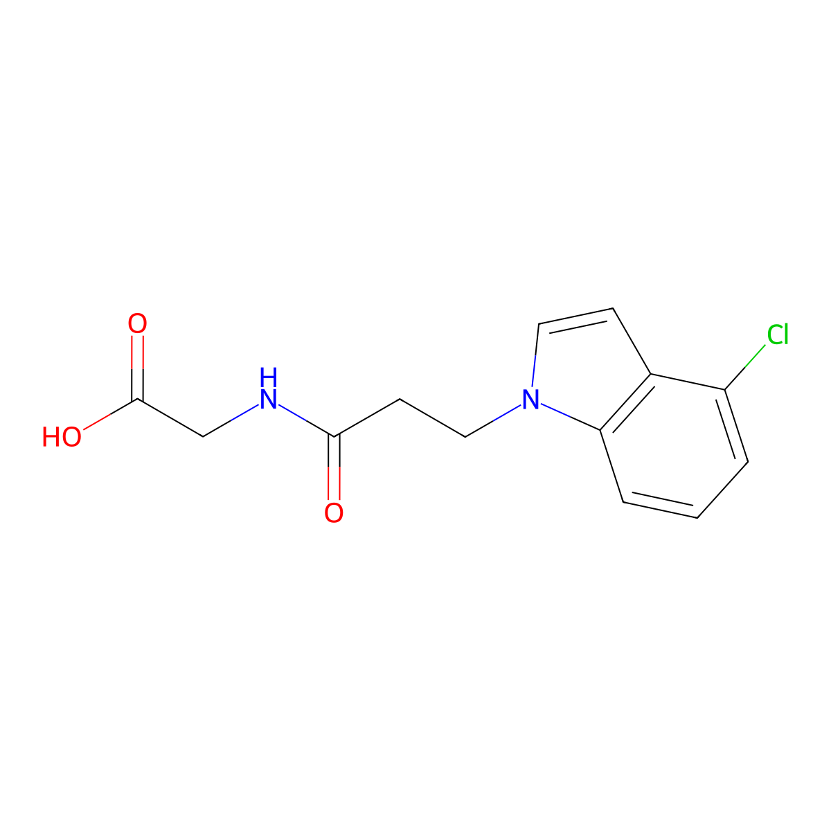 N-[3-(4-chloro-1H-indol-1-yl)propanoyl]glycine molecular structure, CAS 1219569-89-7