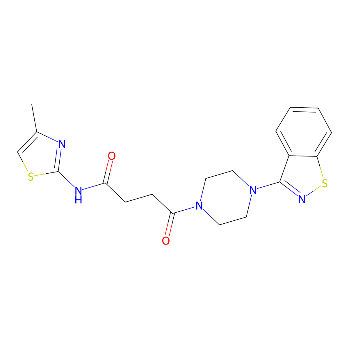 4-[4-(1,2-benzothiazol-3-yl)piperazin-1-yl]-N-[(2Z)-4-methyl-1,3-thiazol-2(3H)-ylidene]-4-oxobutanamide molecular structure, CAS 1219570-03-2