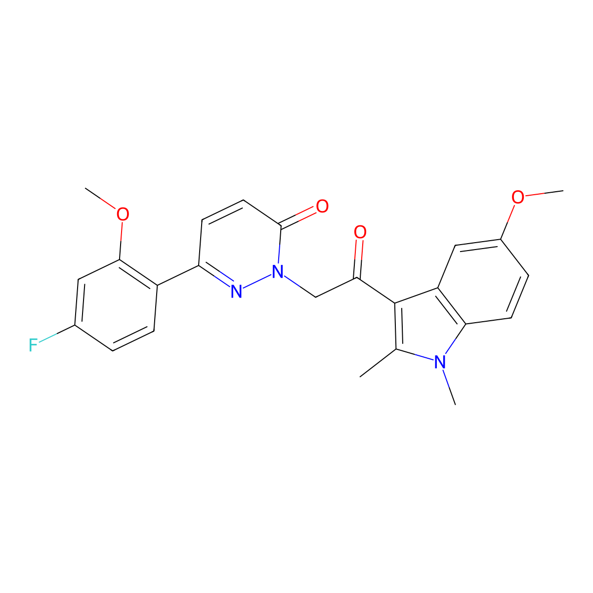 6-(4-fluoro-2-methoxyphenyl)-2-[2-(5-methoxy-1,2-dimethyl-1H-indol-3-yl)-2-oxoethyl]pyridazin-3(2H)-one molecular structure, CAS 1219570-12-3