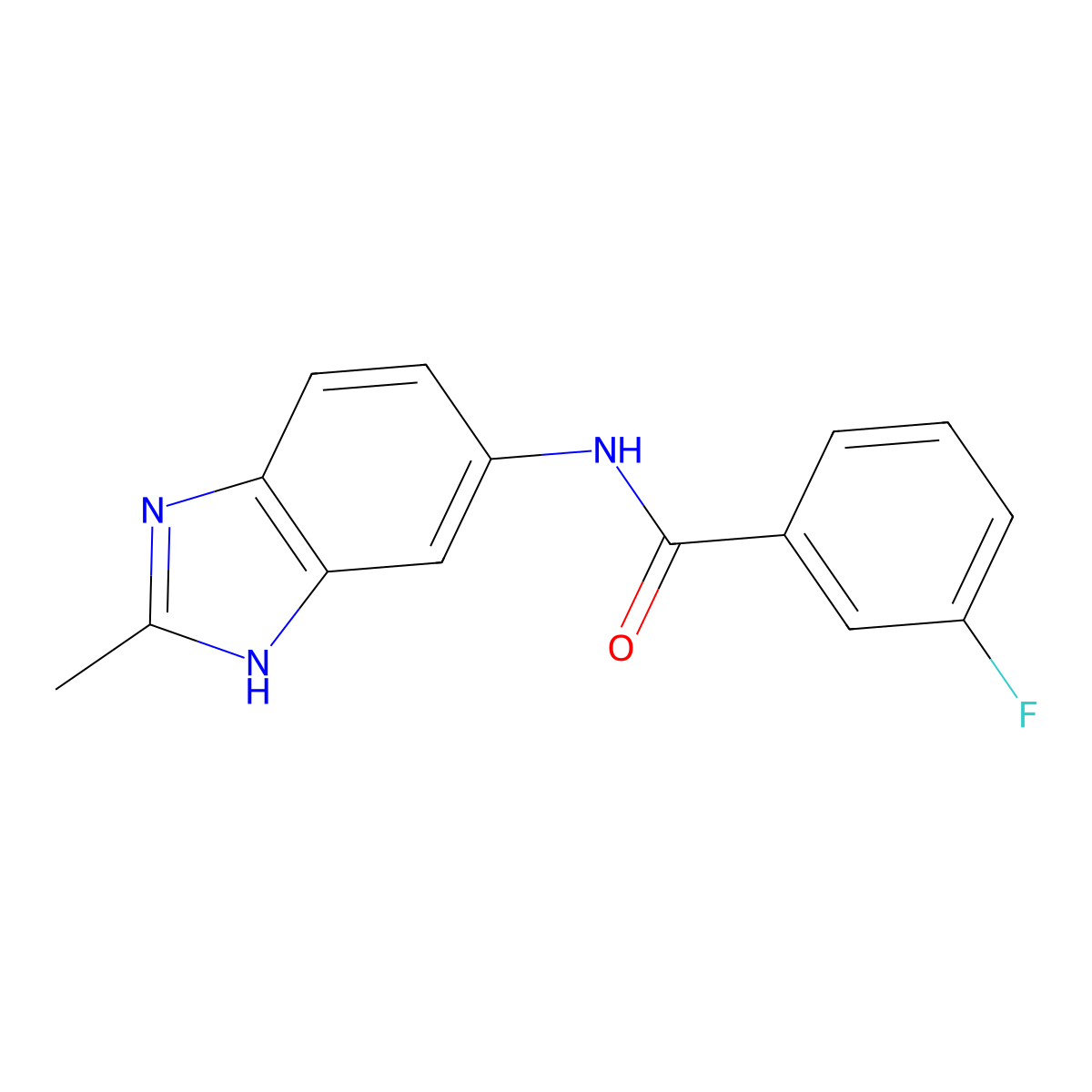 3-fluoro-N-(2-methyl-1H-benzimidazol-5-yl)benzamide molecular structure, CAS 1219570-26-9