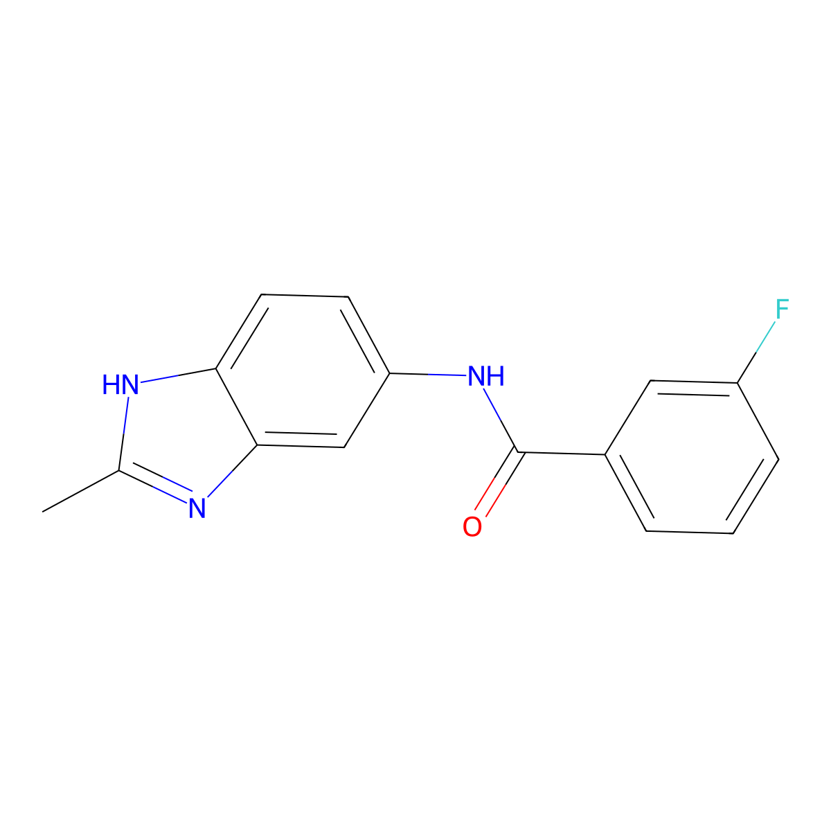 3-fluoro-N-(2-methyl-1H-benzimidazol-5-yl)benzamide molecular structure, CAS 1219570-26-9