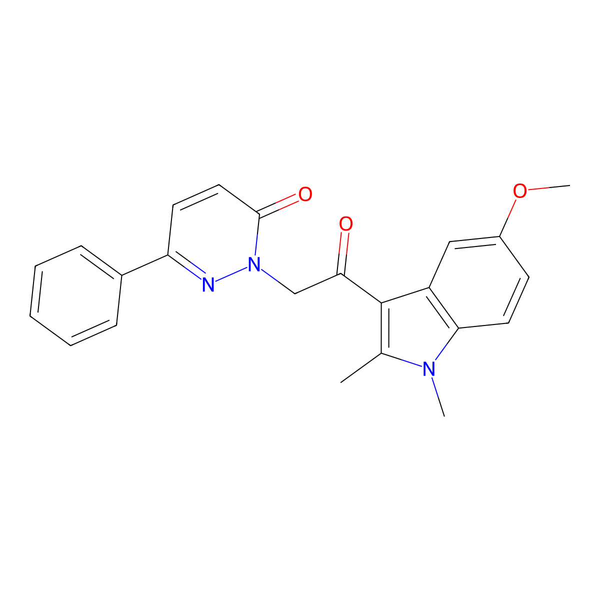 2-[2-(5-methoxy-1,2-dimethyl-1H-indol-3-yl)-2-oxoethyl]-6-phenylpyridazin-3(2H)-one molecular structure, CAS 1219570-28-1