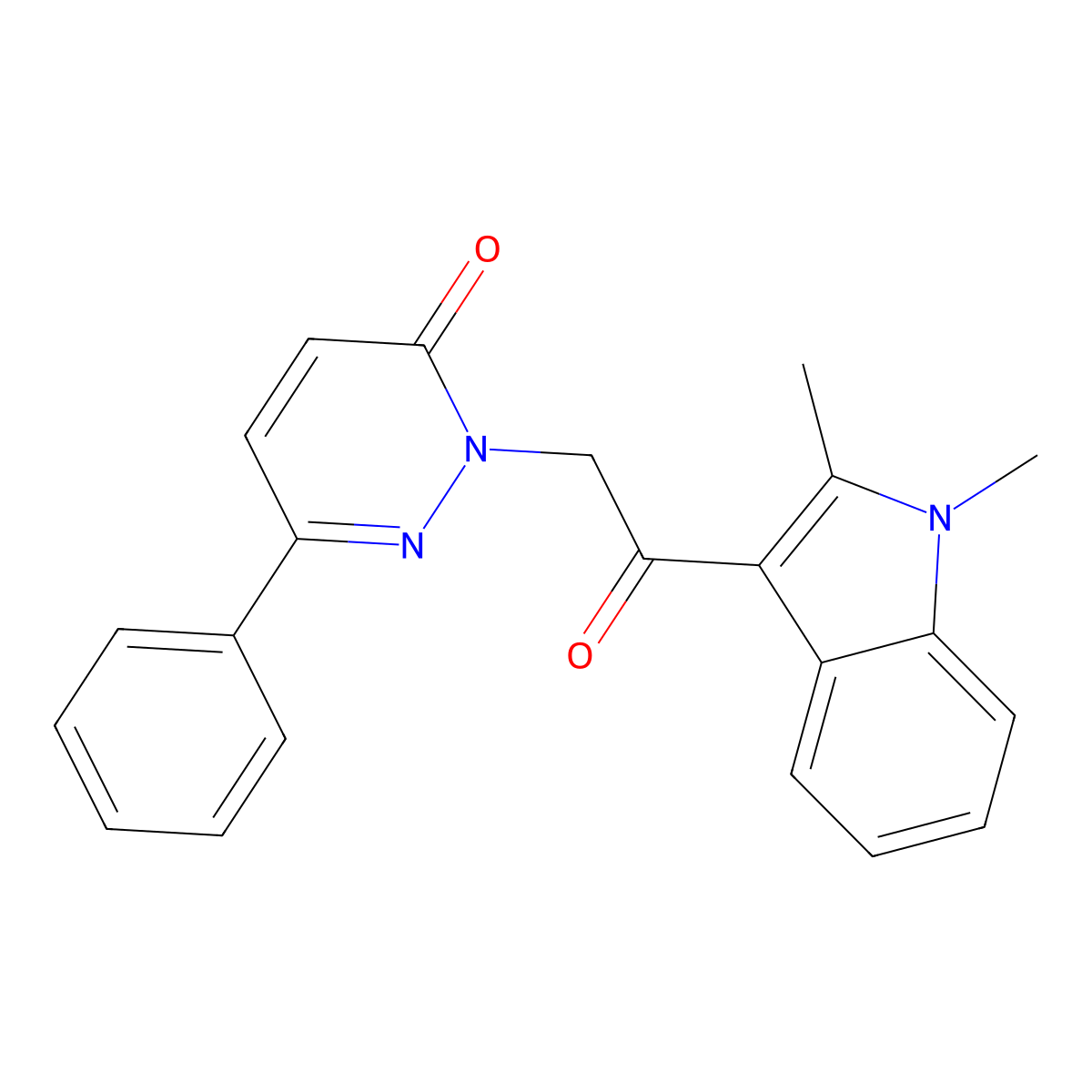2-[2-(1,2-dimethyl-1H-indol-3-yl)-2-oxoethyl]-6-phenylpyridazin-3(2H)-one molecular structure, CAS 1219570-41-8