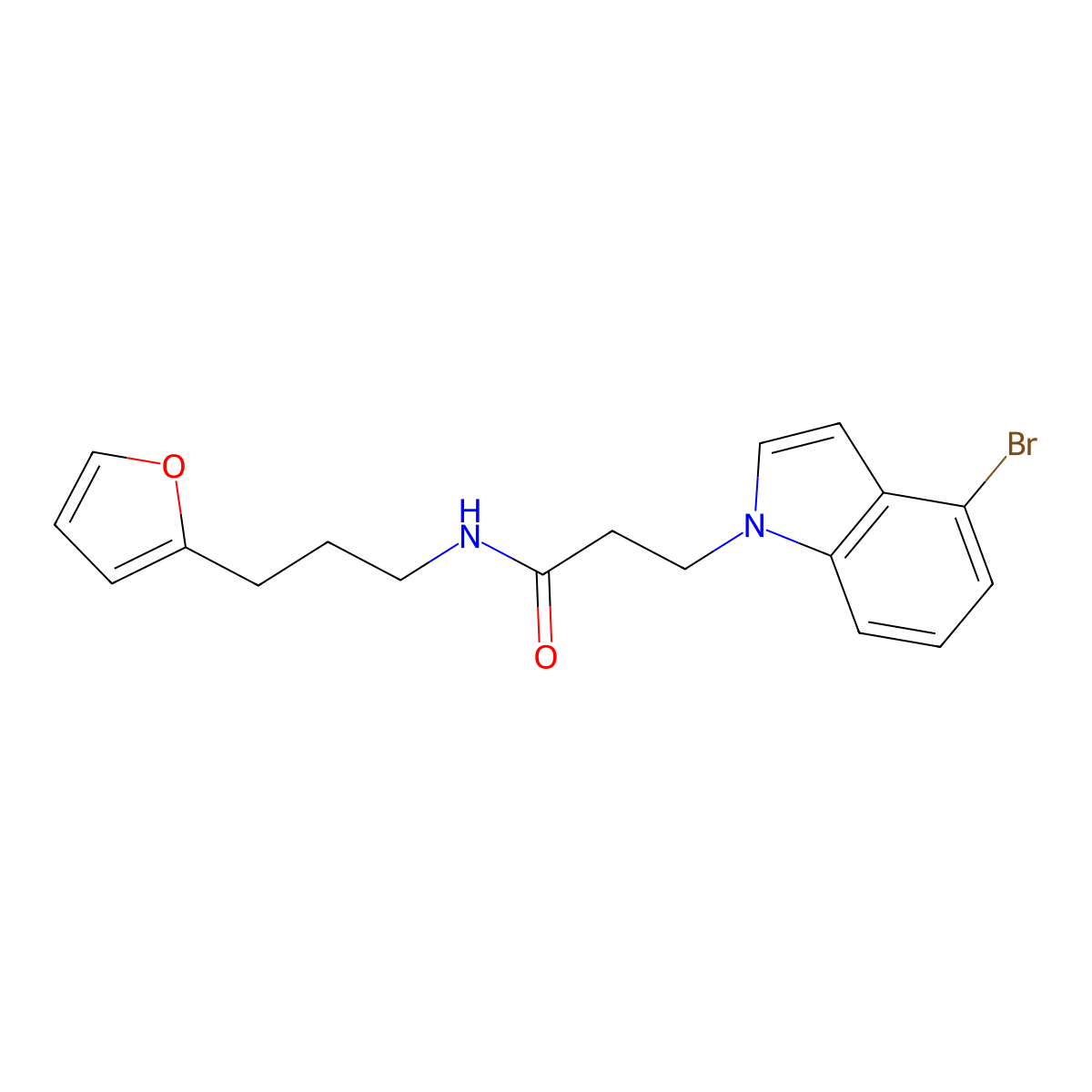 3-(4-bromo-1H-indol-1-yl)-N-[3-(furan-2-yl)propyl]propanamide molecular structure, CAS 1219570-55-4