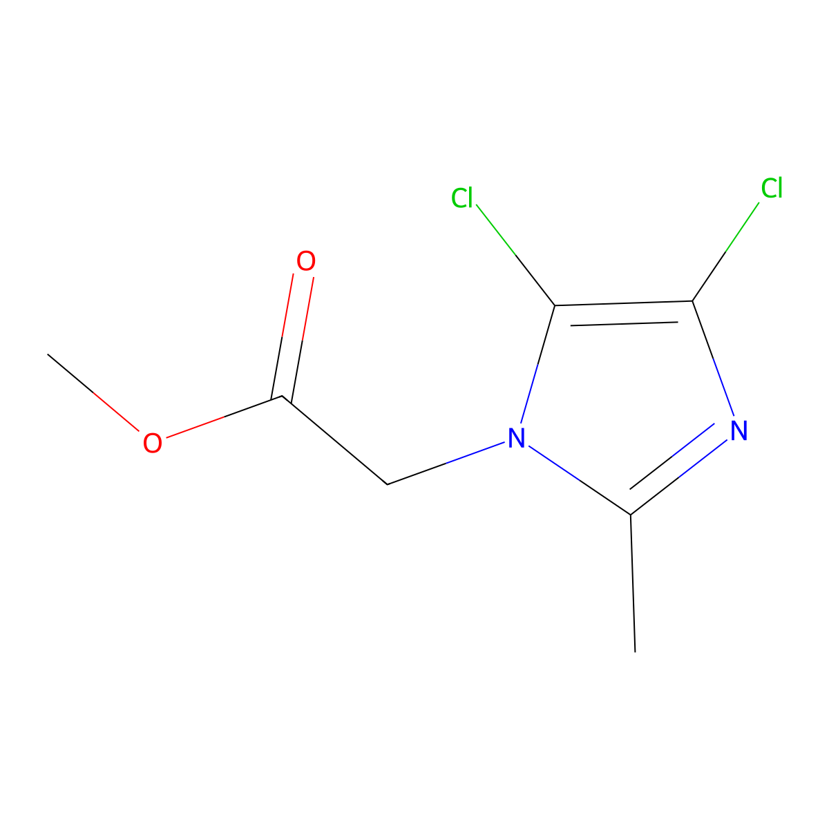 methyl 2-(4,5-dichloro-2-methyl-1H-imidazol-1-yl)acetate molecular structure, CAS 1219570-60-1