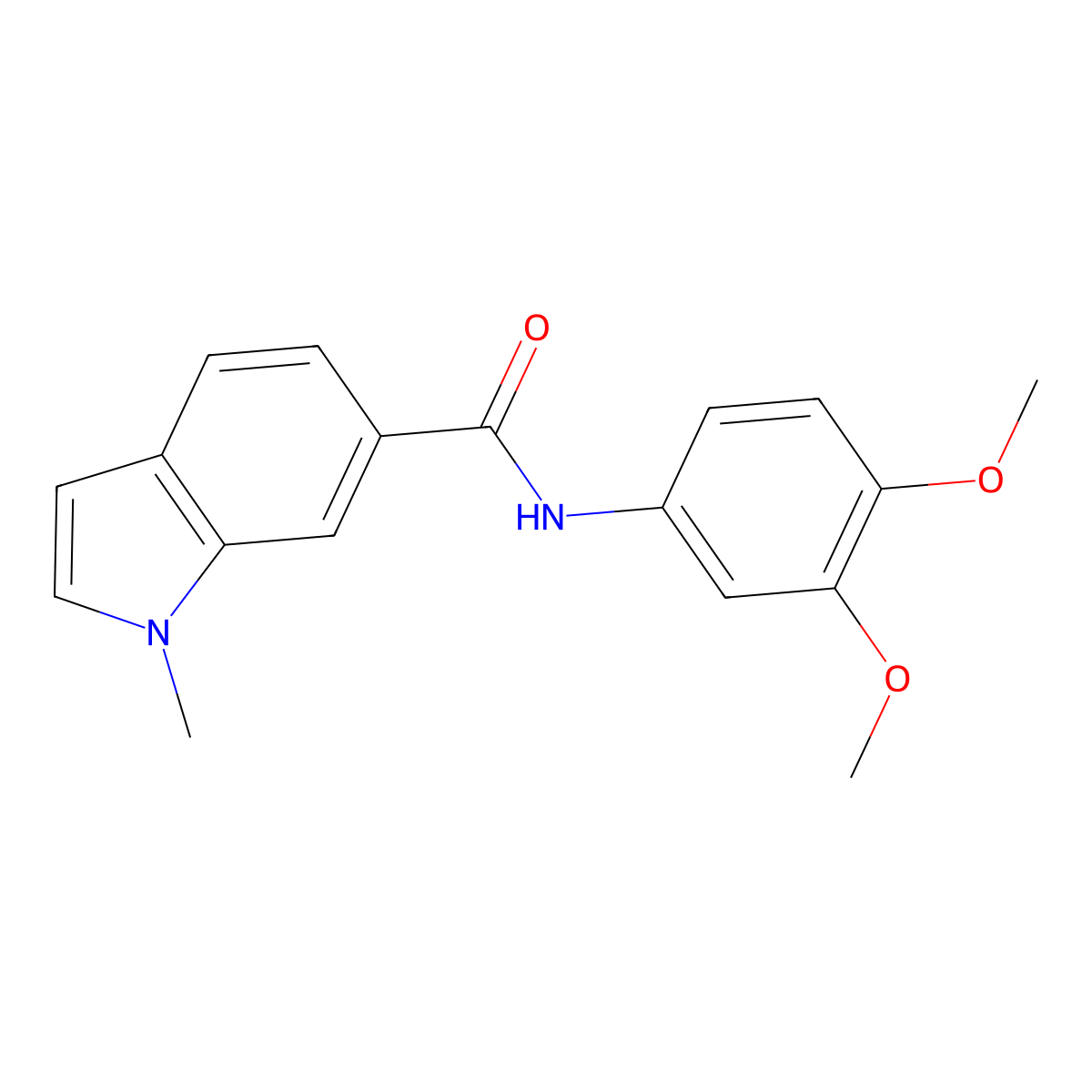 N-(3,4-dimethoxyphenyl)-1-methyl-1H-indole-6-carboxamide molecular structure, CAS 1219570-64-5