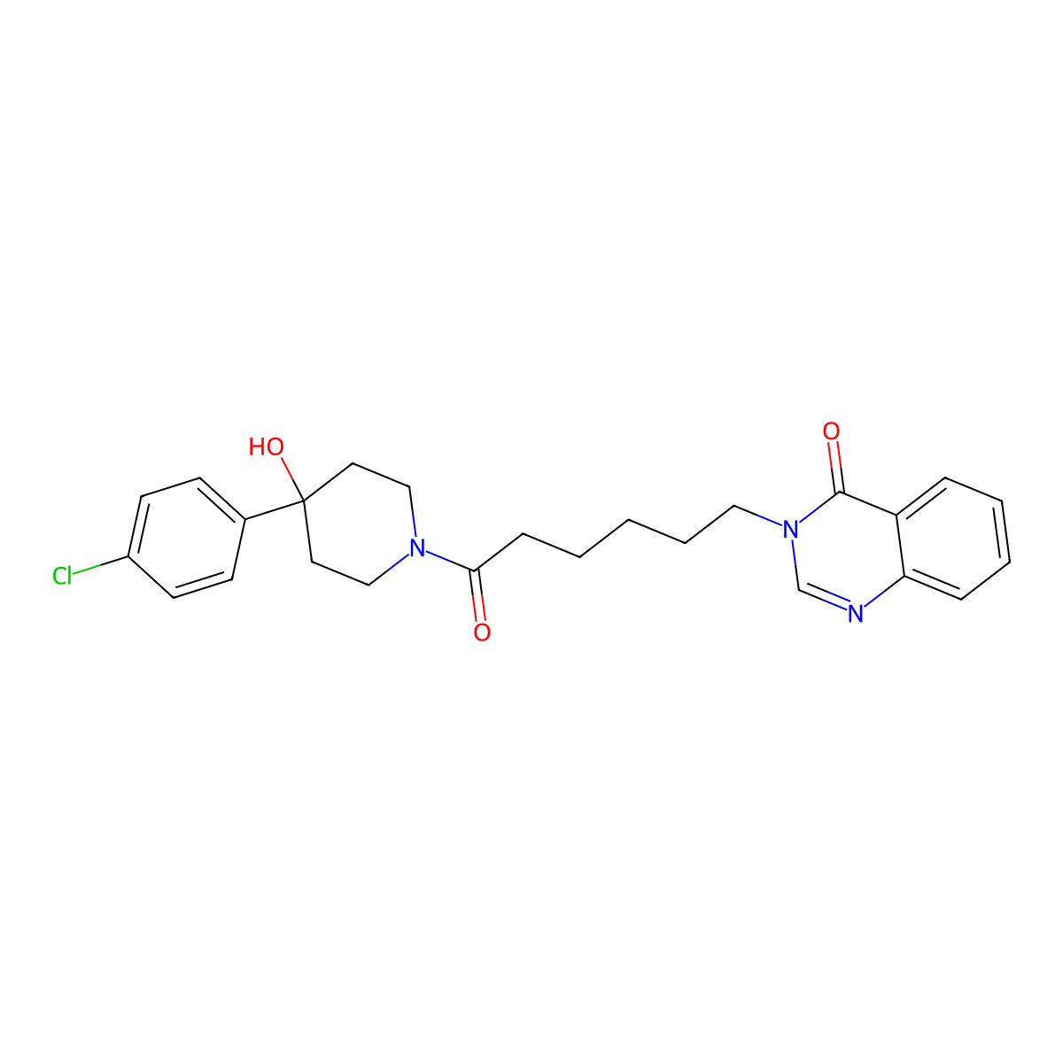 3-{6-[4-(4-chlorophenyl)-4-hydroxypiperidin-1-yl]-6-oxohexyl}quinazolin-4(3H)-one molecular structure, CAS 1219570-65-6