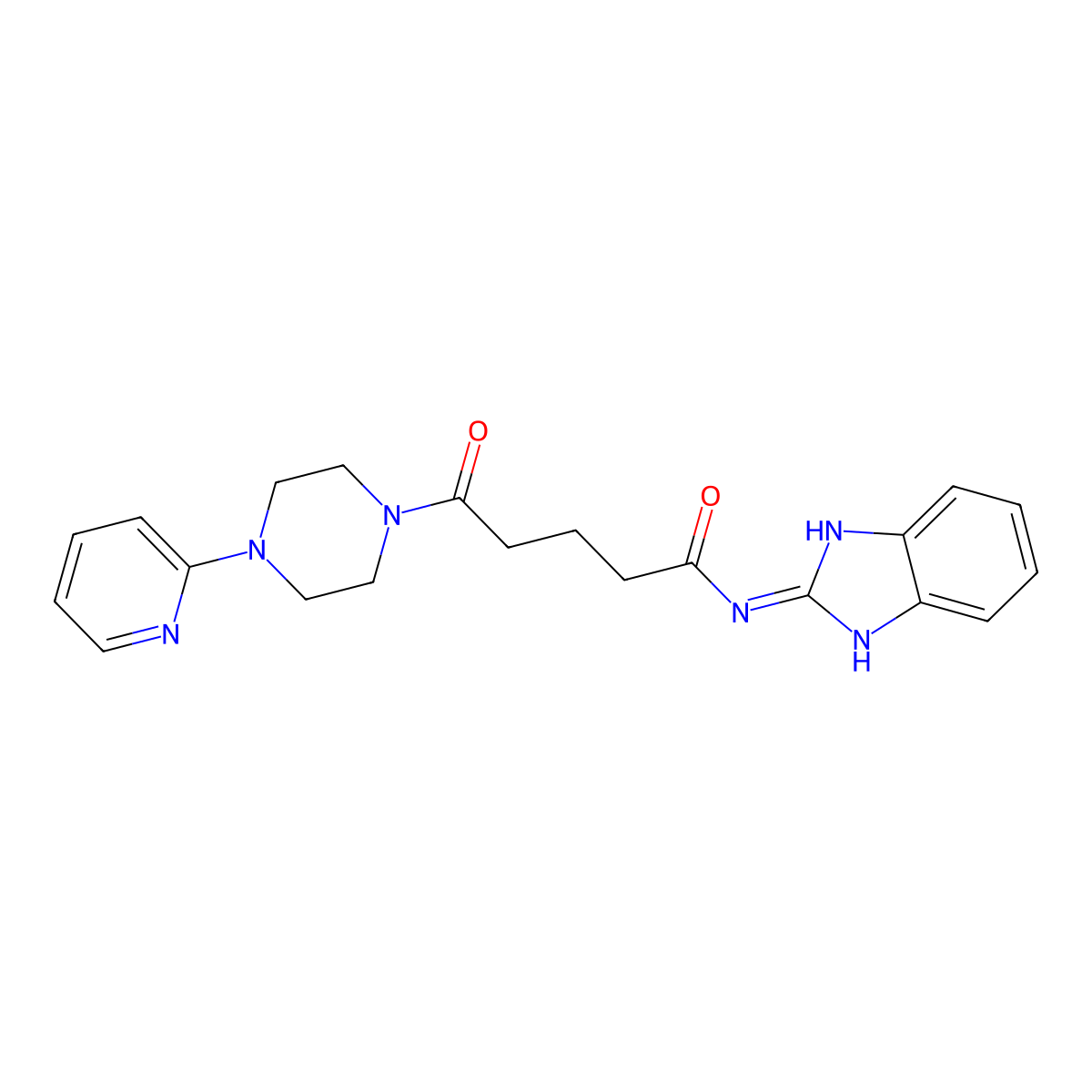 N-(1,3-dihydro-2H-benzimidazol-2-ylidene)-5-oxo-5-[4-(pyridin-2-yl)piperazin-1-yl]pentanamide molecular structure, CAS 1219570-66-7