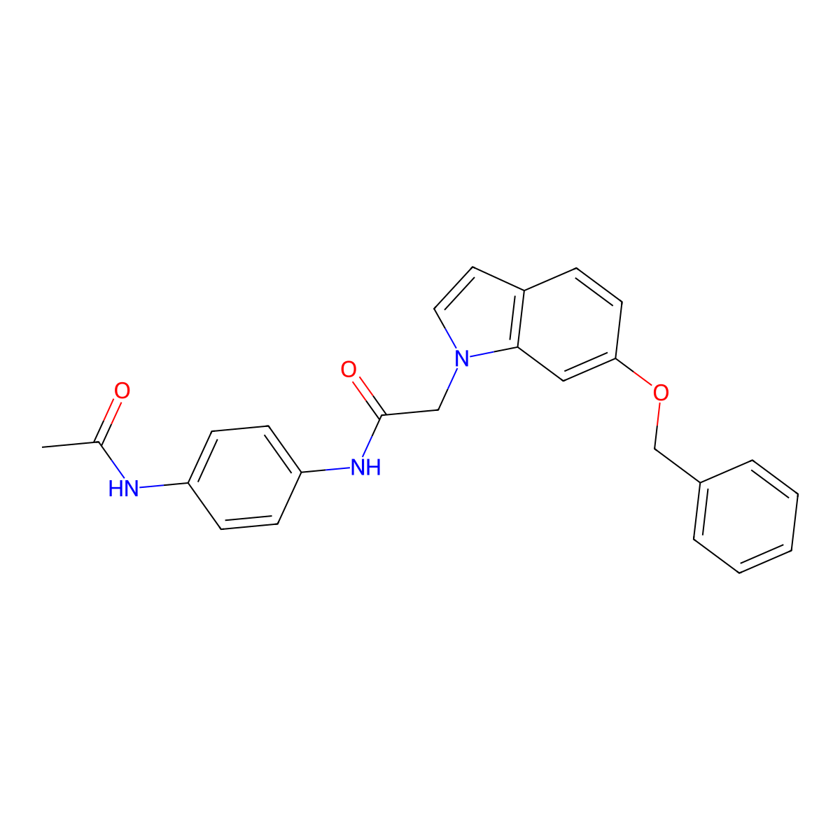 N-[4-(acetylamino)phenyl]-2-[6-(benzyloxy)-1H-indol-1-yl]acetamide molecular structure, CAS 1219570-67-8