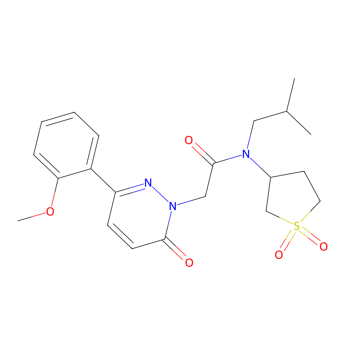N-(1,1-dioxidotetrahydrothiophen-3-yl)-2-[3-(2-methoxyphenyl)-6-oxopyridazin-1(6H)-yl]-N-(2-methylpropyl)acetamide molecular structure, CAS 1219570-75-8