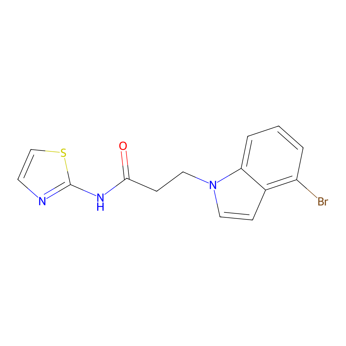 3-(4-bromo-1H-indol-1-yl)-N-(1,3-thiazol-2-yl)propanamide molecular structure, CAS 1219570-80-5