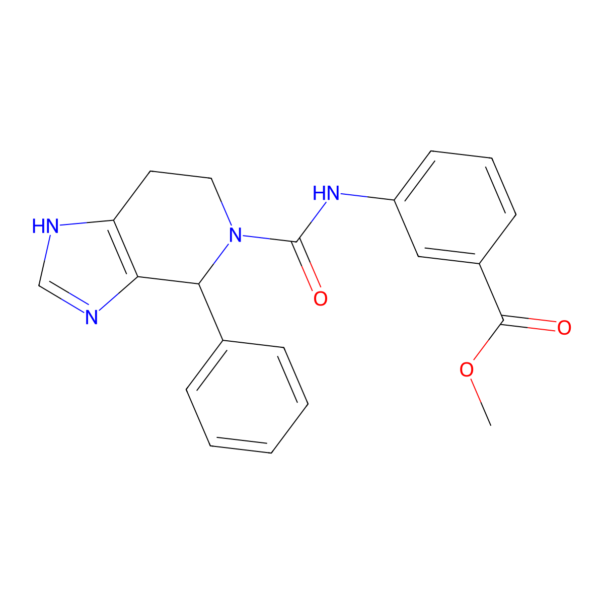 methyl 3-{[(4-phenyl-3,4,6,7-tetrahydro-5H-imidazo[4,5-c]pyridin-5-yl)carbonyl]amino}benzoate molecular structure, CAS 1219571-17-1